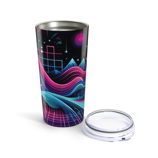 Retro Neon Waves 20oz Tumbler - Vibrant Travel Cup - Image 6