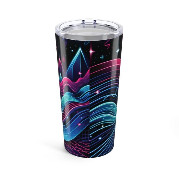 Retro Neon Waves 20oz Tumbler - Vibrant Travel Cup - Image 3